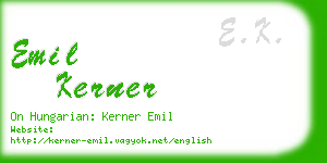 emil kerner business card